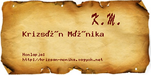 Krizsán Mónika névjegykártya