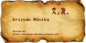 Krizsán Mónika névjegykártya